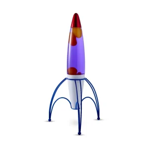 Lighto | Raket lavalamp | paarse vloeistof met gele lava