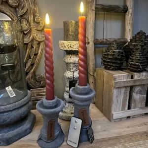 Anna's Collection LED dinerkaars Swirl burgundy/rood 23 cm 2 stuks Lindeboom Wonen & Lifestyle