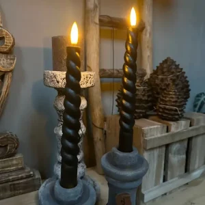 Anna's Collection LED dinerkaars Swirl zwart 23 cm 2 stuks Lindeboom Wonen & Lifestyle