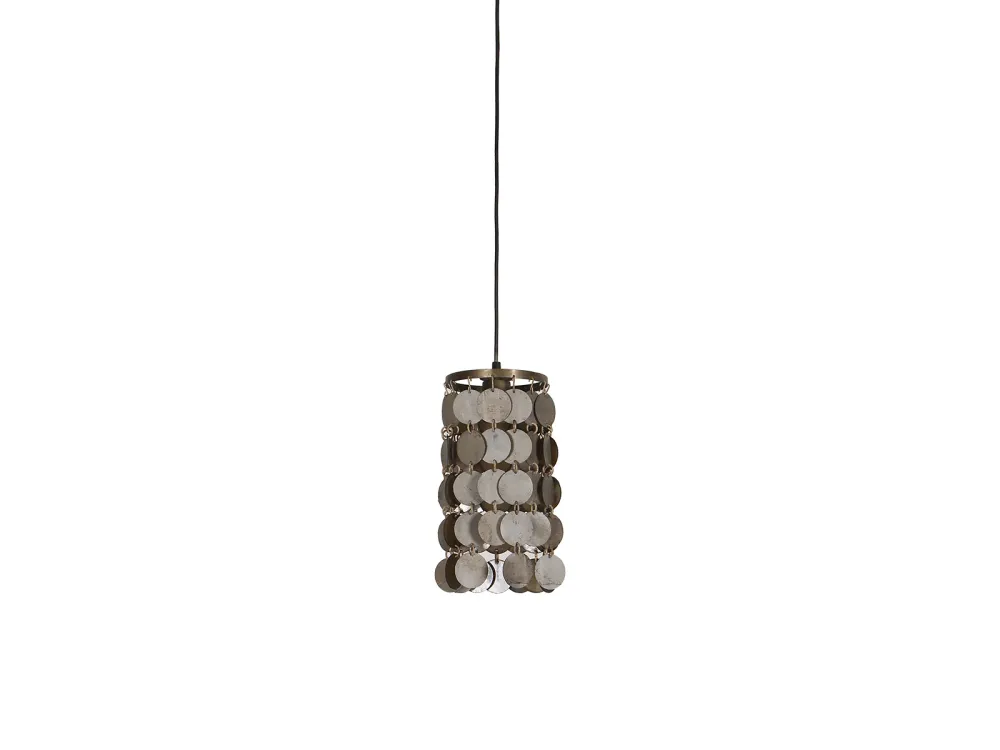 Hanglamp vineer brass/brown 15cm 2546 Lindeboom Wonen & Lifestyle