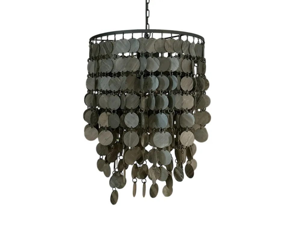 Hanglamp vineer zwart 45 cm Lindeboom Wonen & Lifestyle