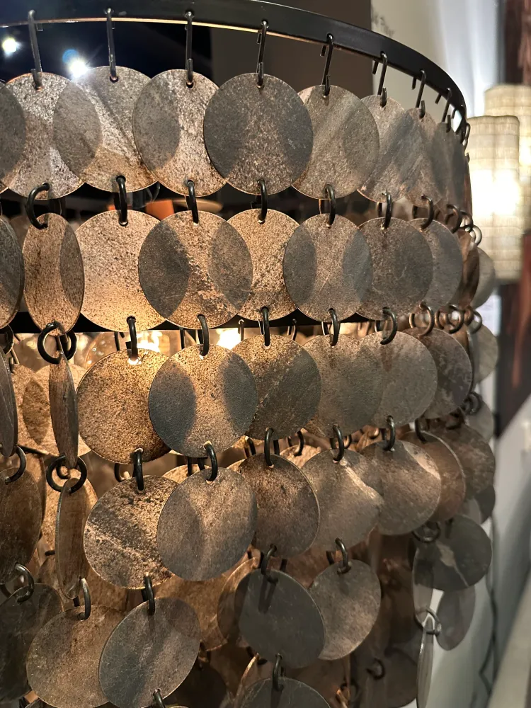 Hanglamp vineer zwart 45 cm Lindeboom Wonen & Lifestyle