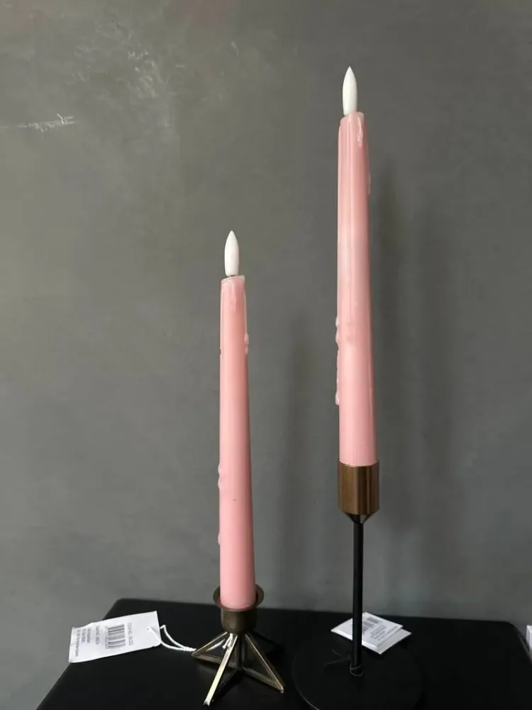 Licht roze druipkaarsen led 2stk timer Lindeboom Wonen & Lifestyle