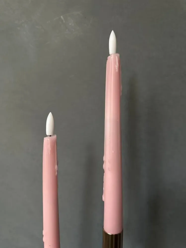 Licht roze druipkaarsen led 2stk timer Lindeboom Wonen & Lifestyle