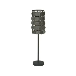 Tafellamp vineer zwart 70cm 2549 Lindeboom Wonen & Lifestyle