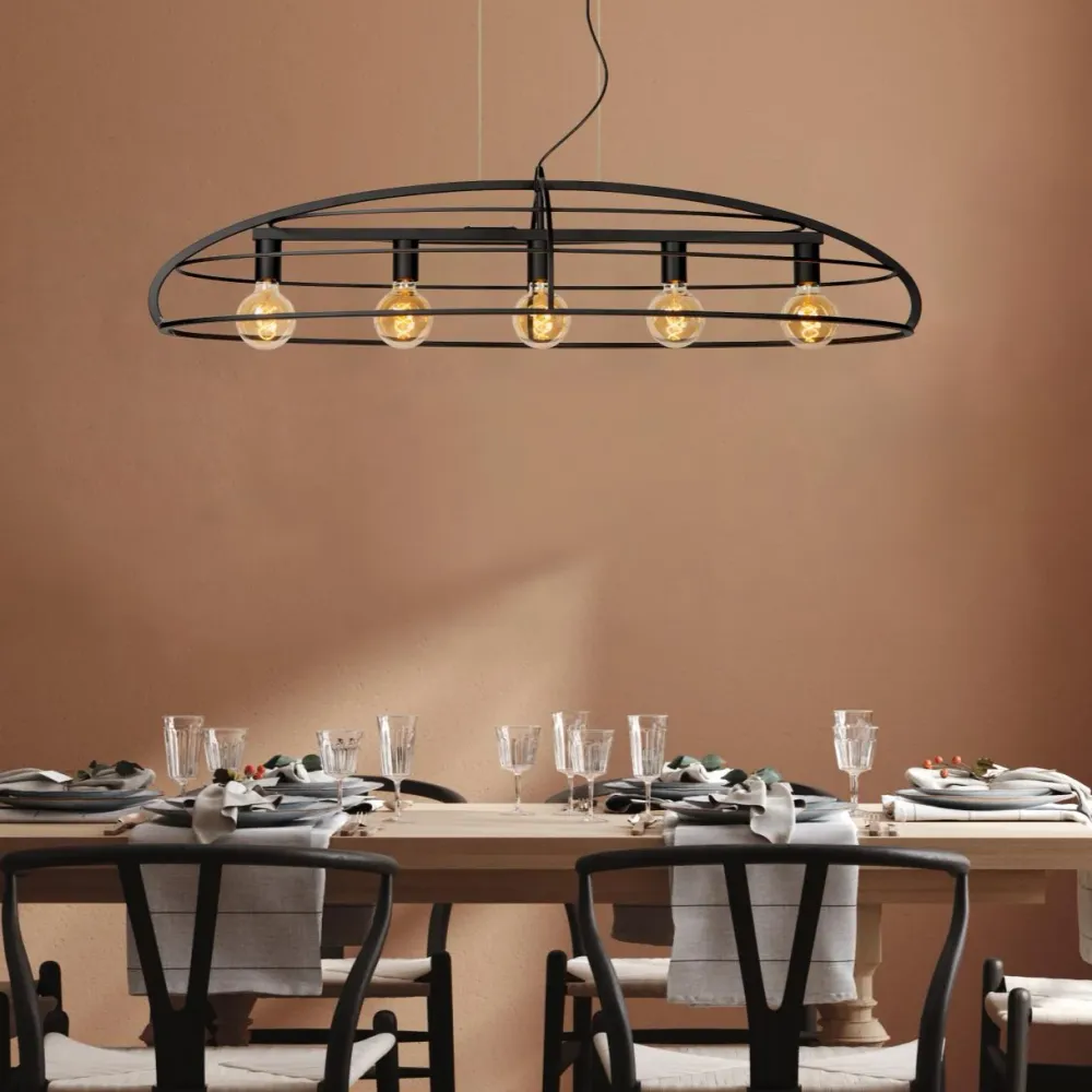 Hanglamp Dikra | Zwart Metaal Lucide