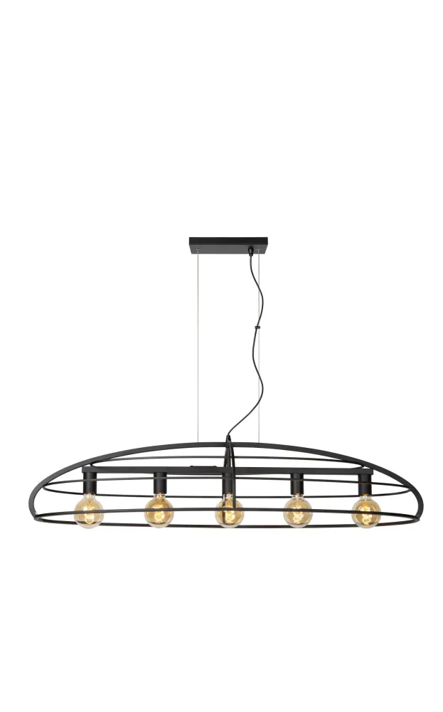 Hanglamp Dikra | Zwart Metaal Lucide
