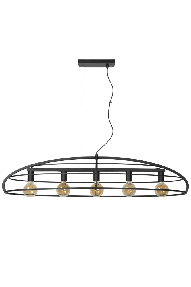 Hanglamp Dikra | Zwart Metaal Lucide