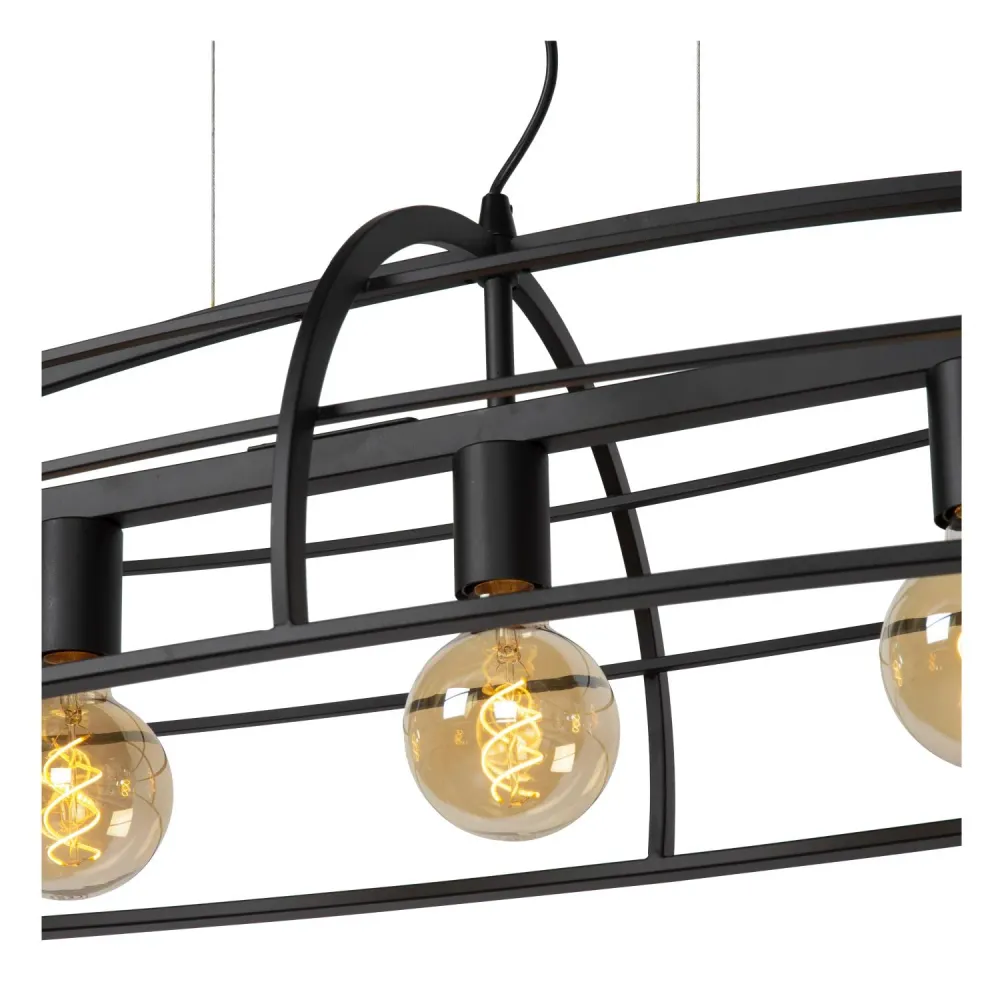 Hanglamp Dikra | Zwart Metaal Lucide