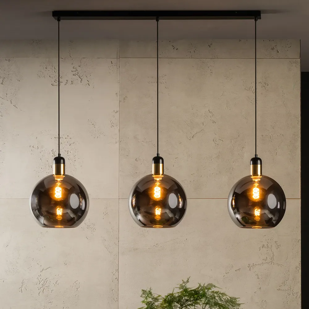 Hanglamp Julius | 3 Lampen | E27 | Fumé Lucide