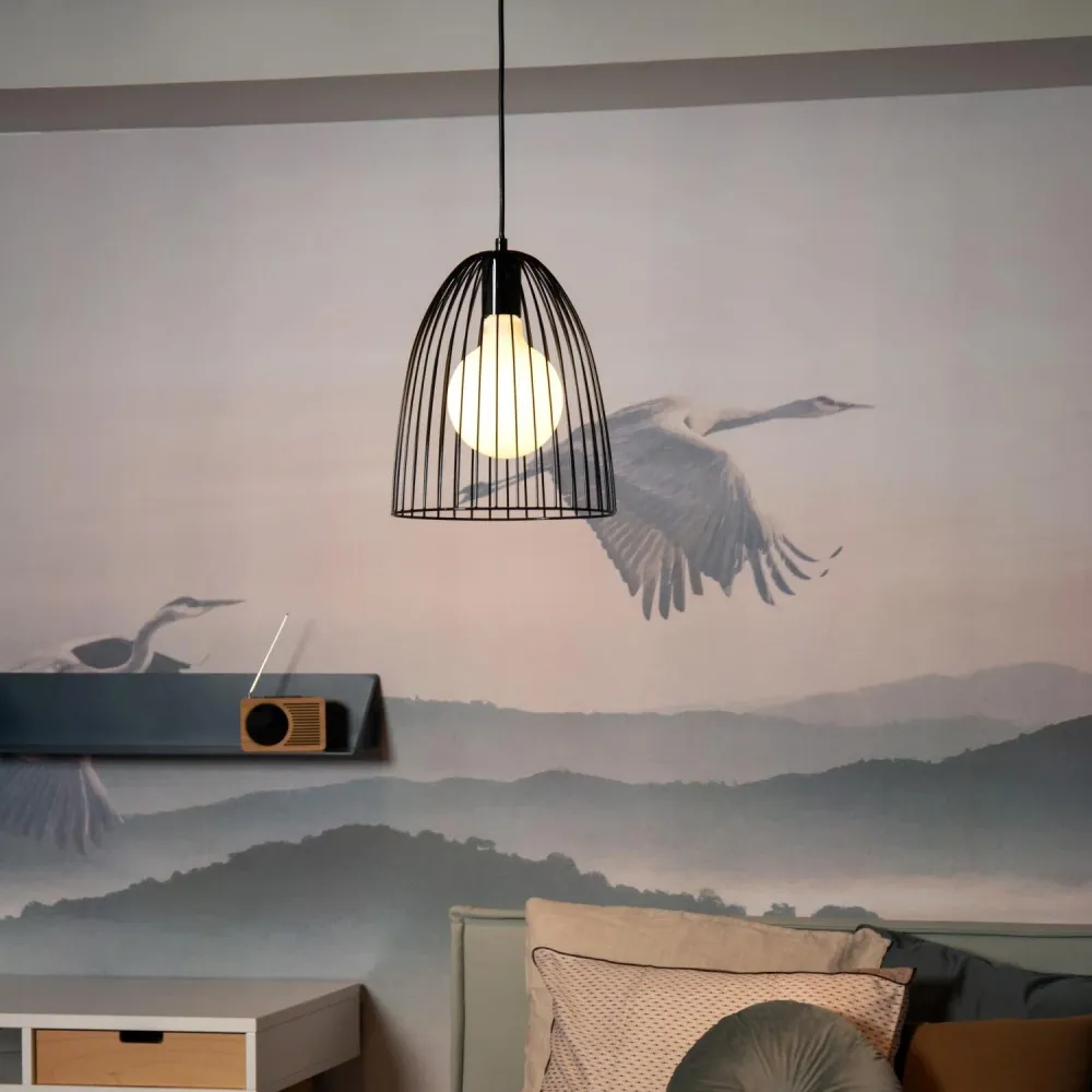 Hanglamp Macarons | Zwart Metaal Lucide