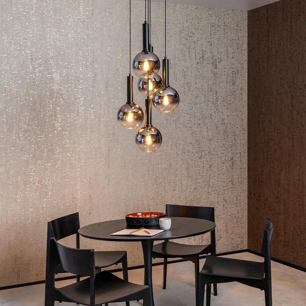Hanglamp Marius | 5 Lampen | Ø 55 cm | Zwart Lucide