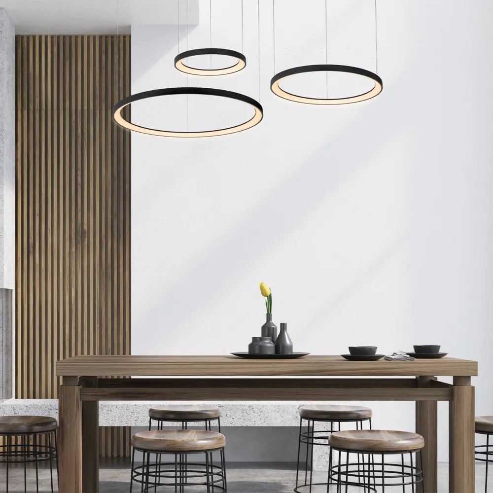 Hanglamp Vidal | 3 Lampen | Ø 78 cm | Zwart Lucide