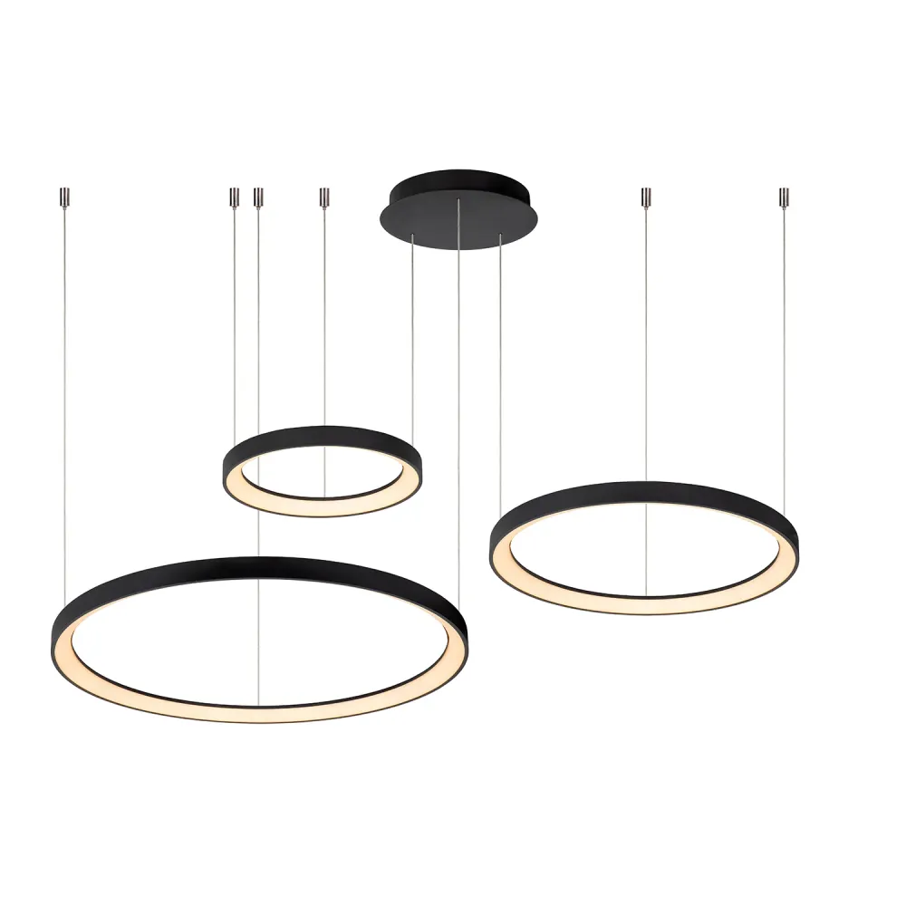 Hanglamp Vidal | 3 Lampen | Ø 78 cm | Zwart Lucide