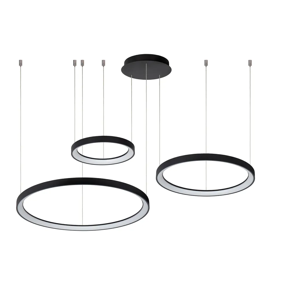 Hanglamp Vidal | 3 Lampen | Ø 78 cm | Zwart Lucide