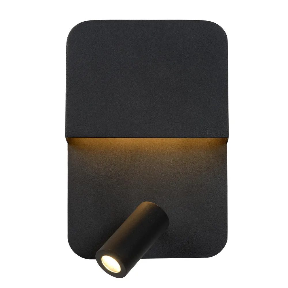 Lucide bedlamp BOXER - Geïntegreerde LED - Zwart