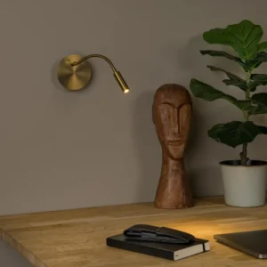 Lucide bedlamp JOLIJN - Geïntegreerde LED - Mat Goud / Messing