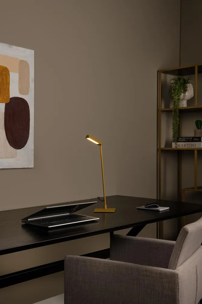 Lucide bureaulamp LAVALE - Geïntegreerde LED - Okergeel