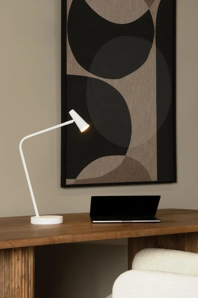 Lucide bureaulamp STIRLING - Geïntegreerde LED - Wit