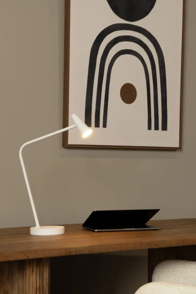 Lucide bureaulamp STIRLING - Geïntegreerde LED - Wit