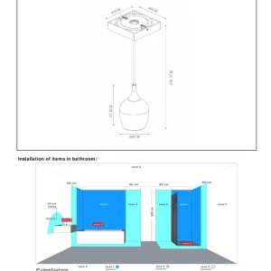 Lucide hanglamp badkamer PRESTON - 1xGU10 - Zwart