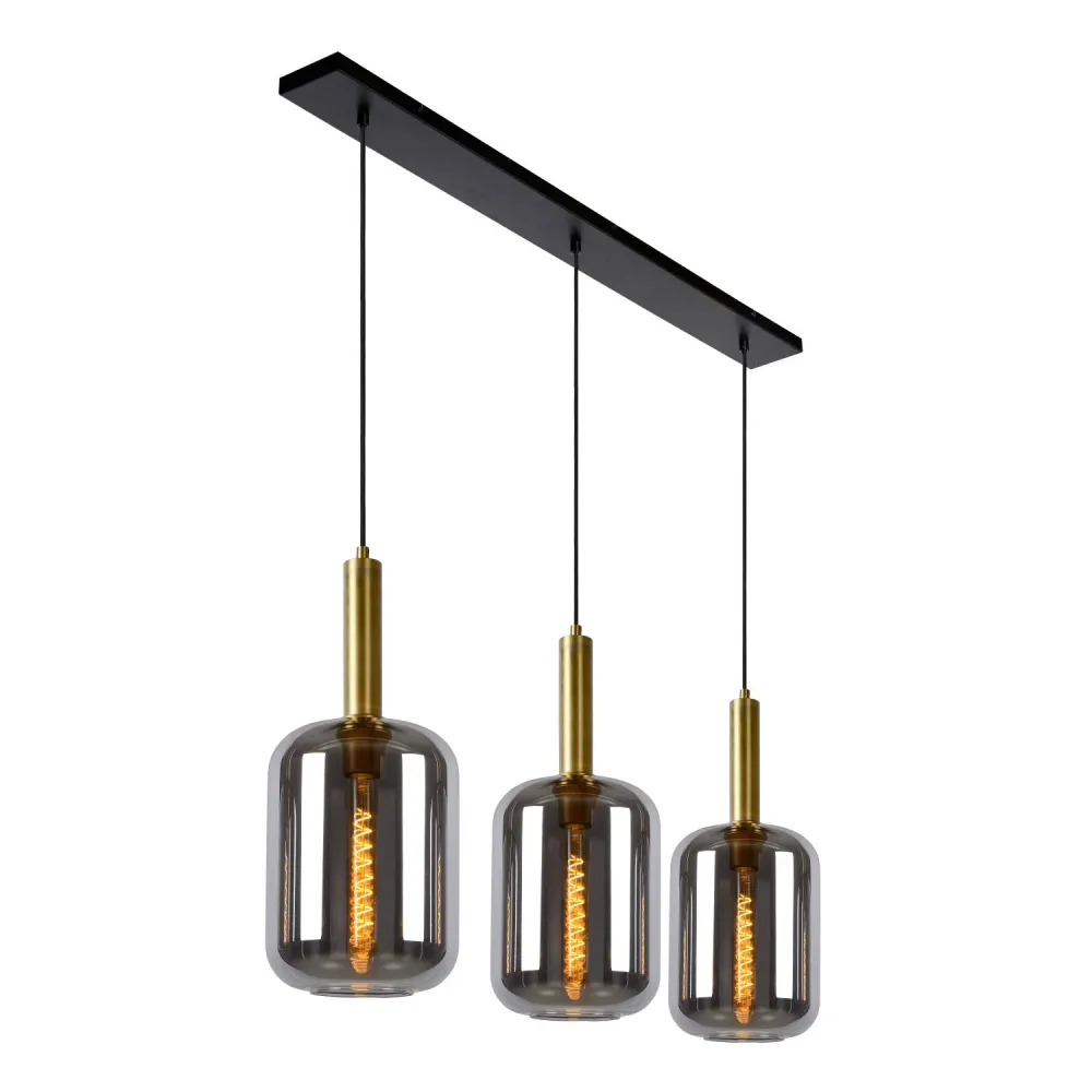 Lucide hanglamp JOANET - 3xE27 - Fumé