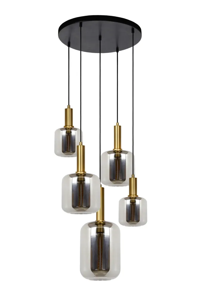 Lucide hanglamp JOANET - 5xE27 - Fumé