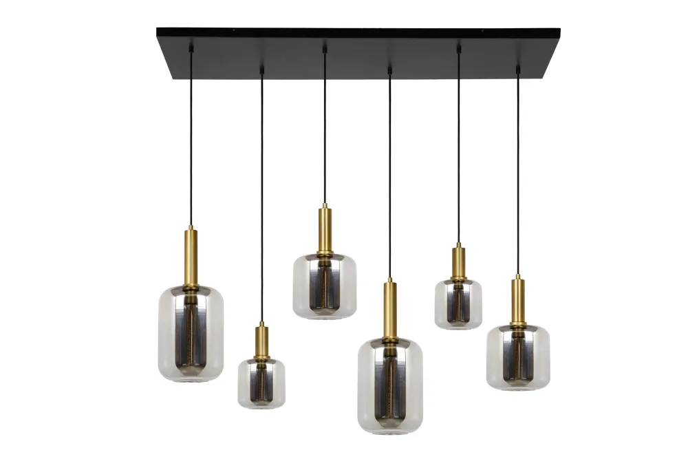 Lucide hanglamp JOANET - 6xE27 - Fumé