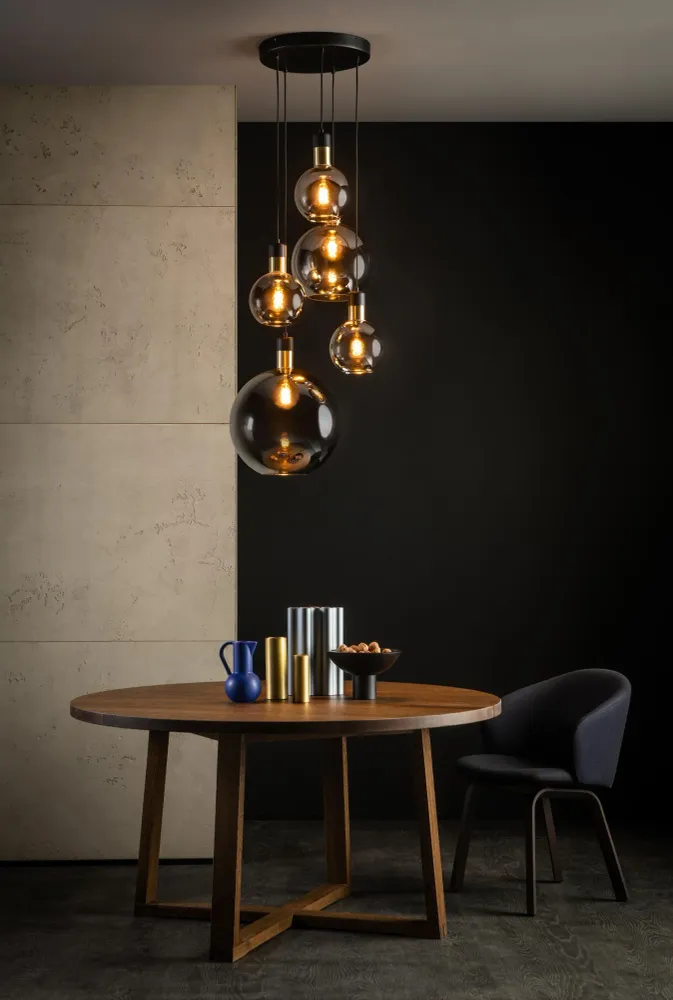 Lucide hanglamp JULIUS - 5xE27 - Fumé