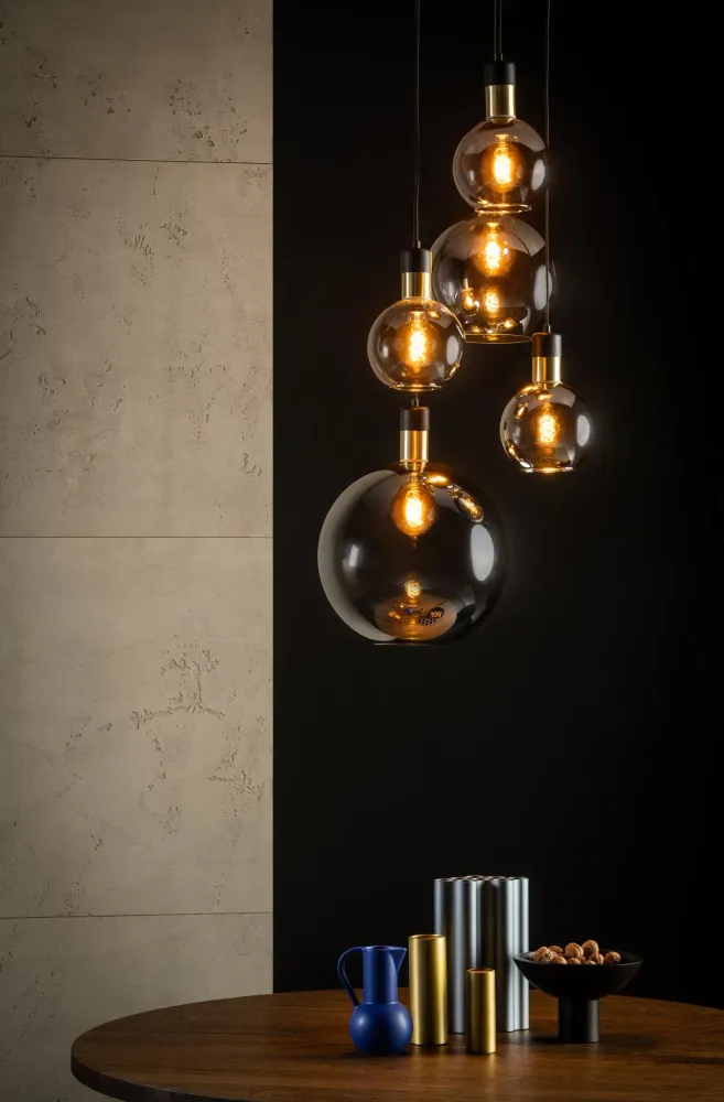 Lucide hanglamp JULIUS - 5xE27 - Fumé