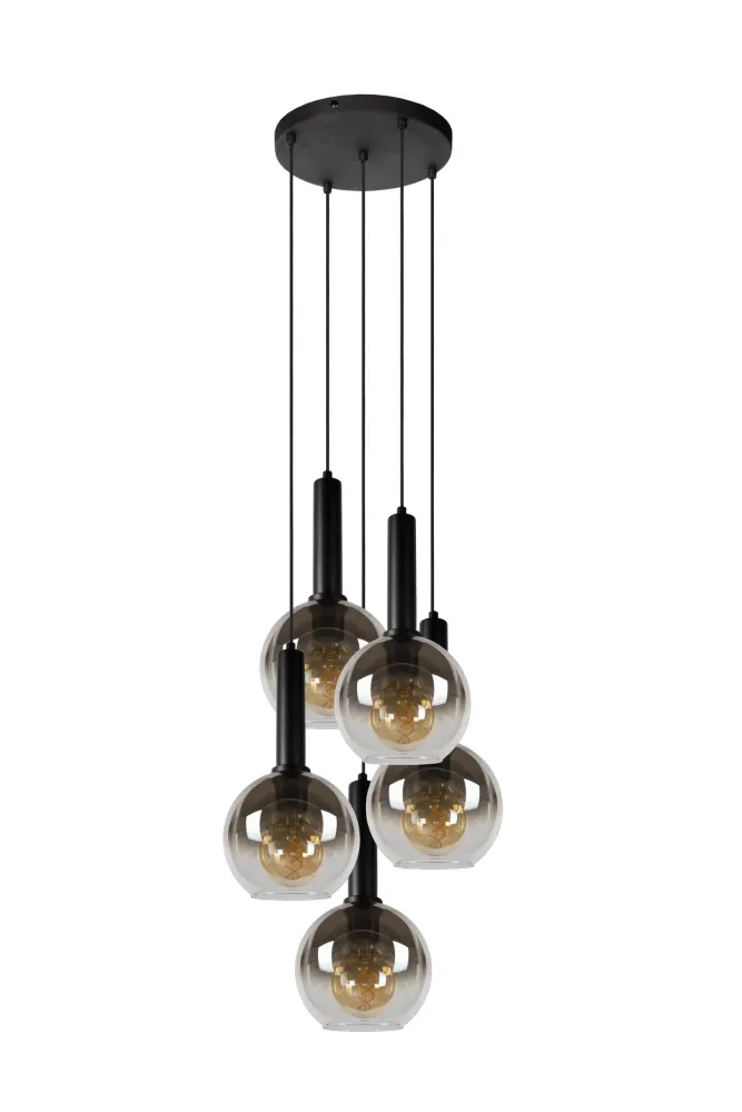 Lucide hanglamp MARIUS - 5xE27 - Zwart