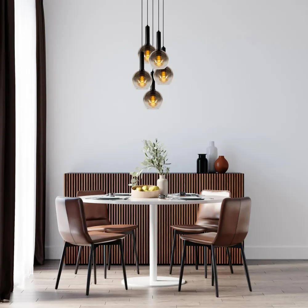 Lucide hanglamp MARIUS - 5xE27 - Zwart