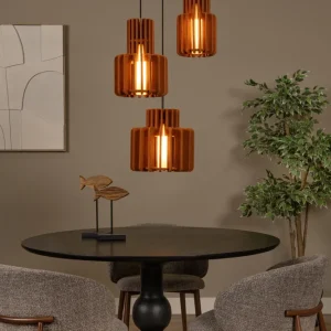 Lucide hanglamp ROLLO - 3xE27 - Terracotta