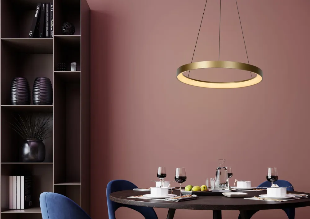 Lucide hanglamp VIDAL - Geïntegreerde LED - Mat Goud / Messing
