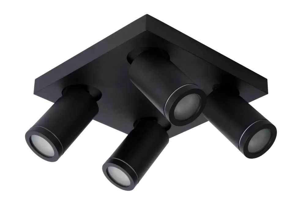 Lucide plafondspot badkamer TAYLOR - 4xGU10 - Zwart