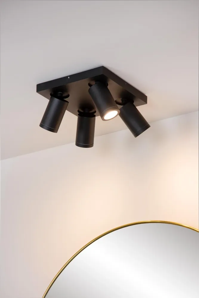 Lucide plafondspot badkamer TAYLOR - 4xGU10 - Zwart