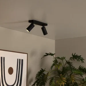 Lucide plafondspot CLUBS - 2xGU10 - Zwart