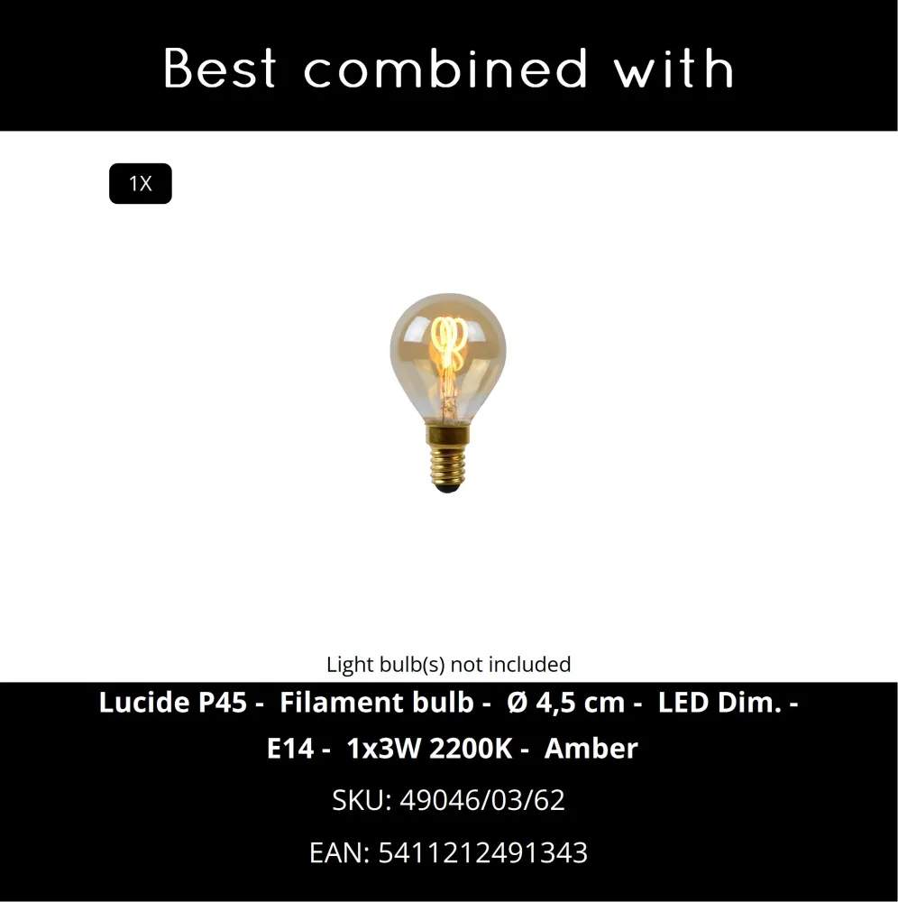 Lucide plafondspot MADEE - 1xE14 - Zwart