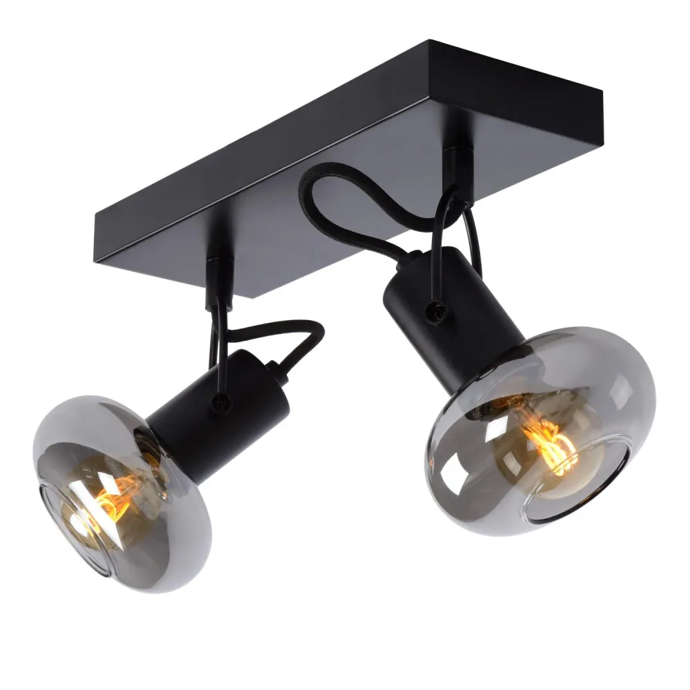 Lucide plafondspot MADEE - 2xE14 - Zwart