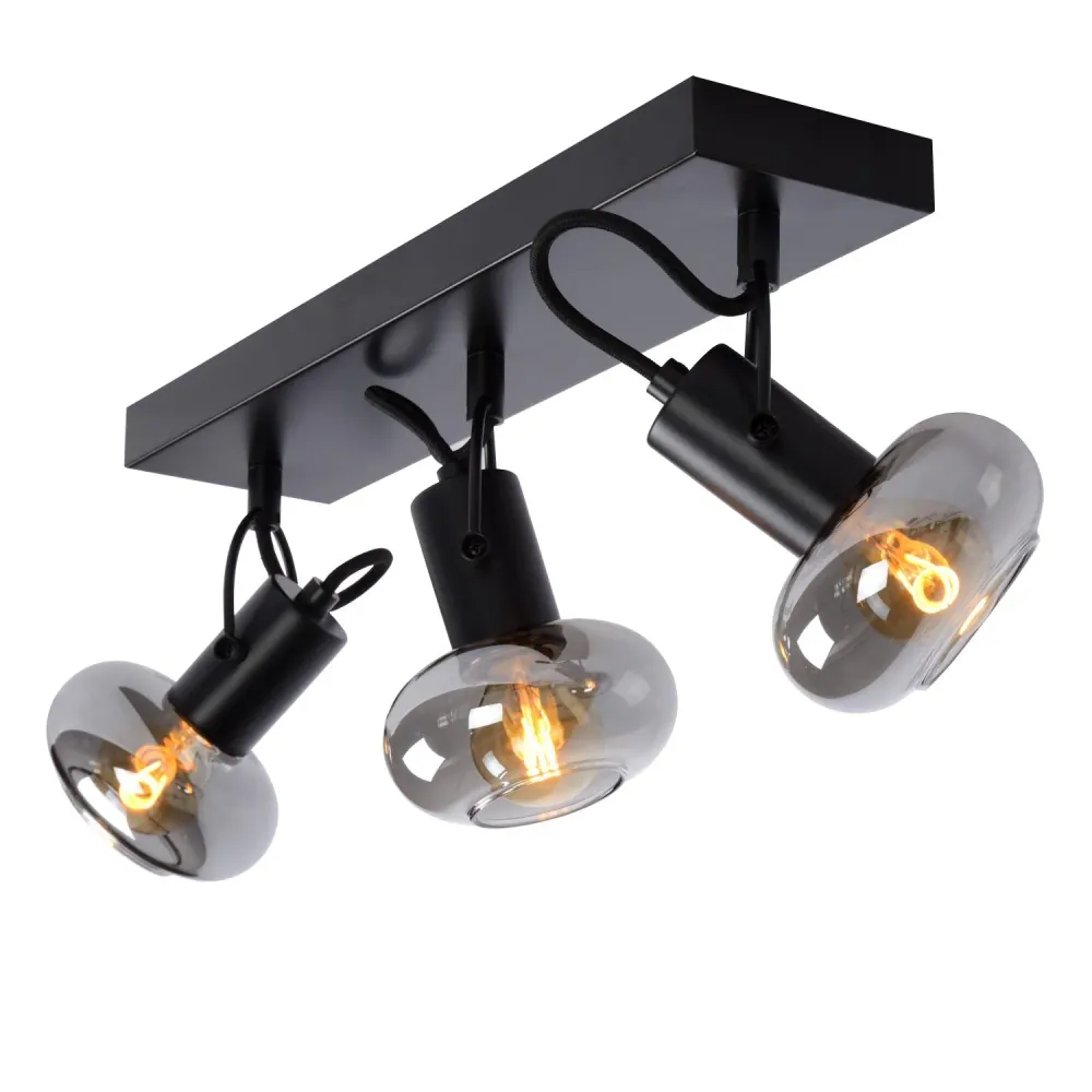 Lucide plafondspot MADEE - 3xE14 - Zwart