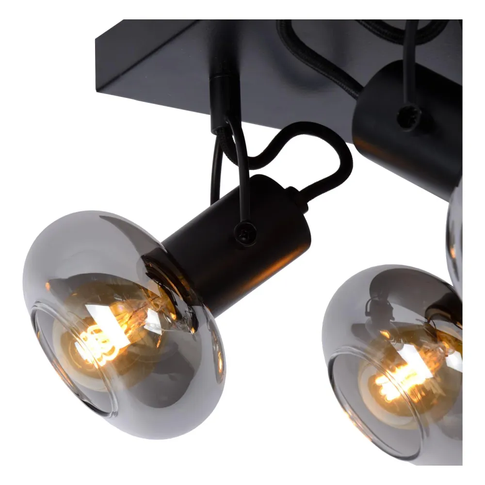 Lucide plafondspot MADEE - 4xE14 - Zwart
