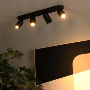 Lucide plafondspot PUNCH - 4xGU10 - Zwart