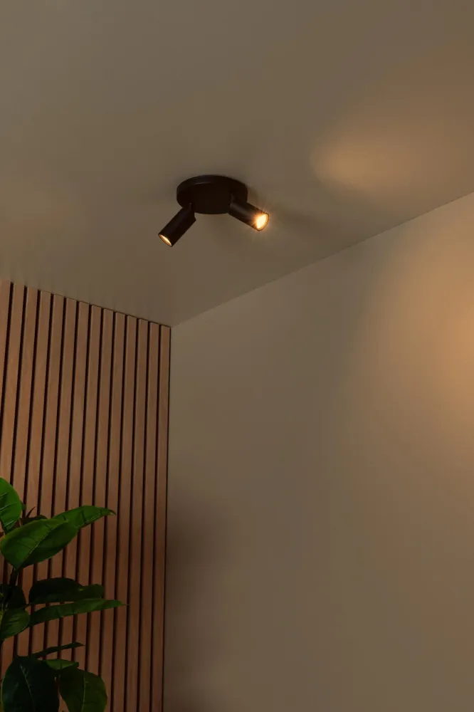 Lucide plafondspot RITMO - 2xGU10 (MR11) - Zwart