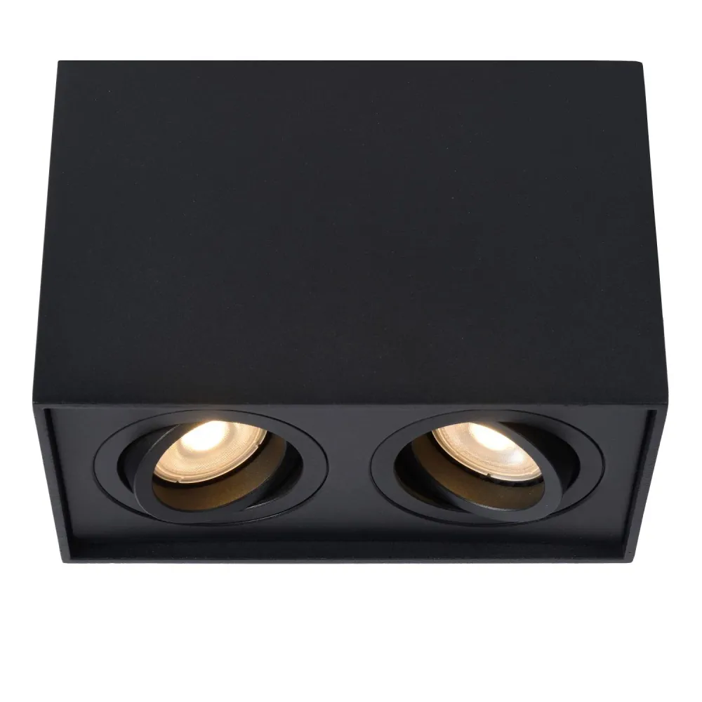 Lucide plafondspot TUBE - 2xGU10 - Zwart