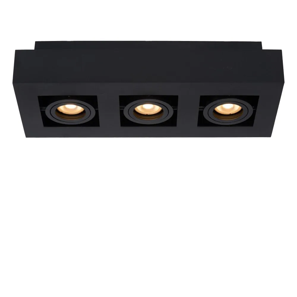 Lucide plafondspot XIRAX - 3xGU10 - Zwart