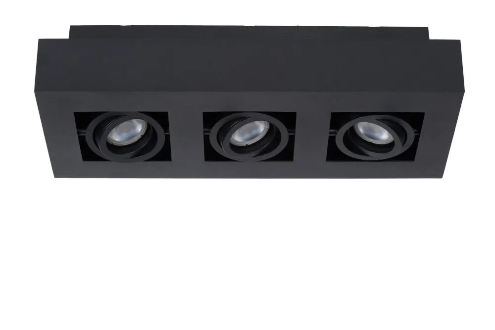 Lucide plafondspot XIRAX - 3xGU10 - Zwart