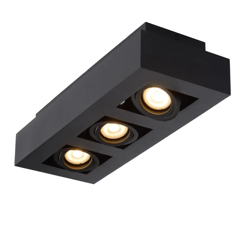 Lucide plafondspot XIRAX - 3xGU10 - Zwart