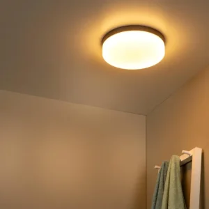 Lucide plafonnière badkamer BISKIT - 1xGeïntegreerde LED - Zwart