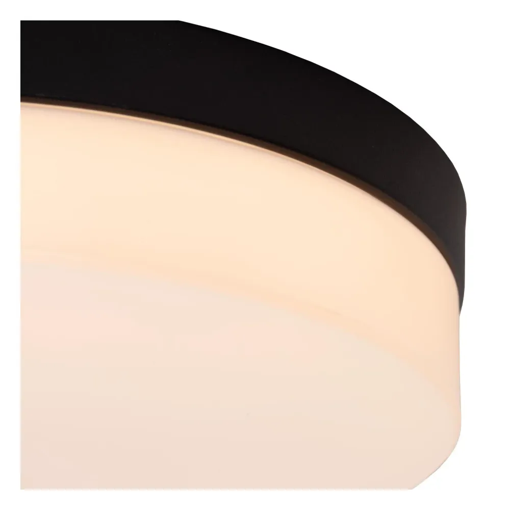 Lucide plafonnière badkamer BISKIT - 1xGeïntegreerde LED - Zwart