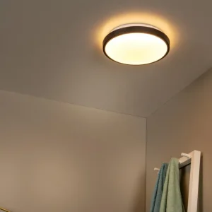 Lucide plafonnière badkamer DASHER - 1xGeïntegreerde LED - Zwart
